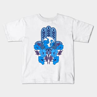 Hamsa Koi (Blue) Kids T-Shirt